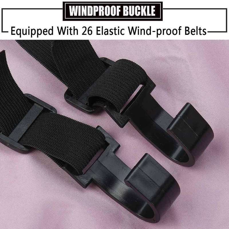 Caravan Rv Roof Protective Cover Protection 210d Waterproof with 26pcs Windbreak Belts for Rv Carava