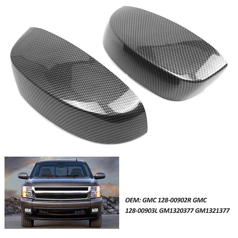 Carbon Ciber Rearview Mirror Cover Side Mirror Housing for 07-13 128-00902R 128-00903L GM1320377 GM