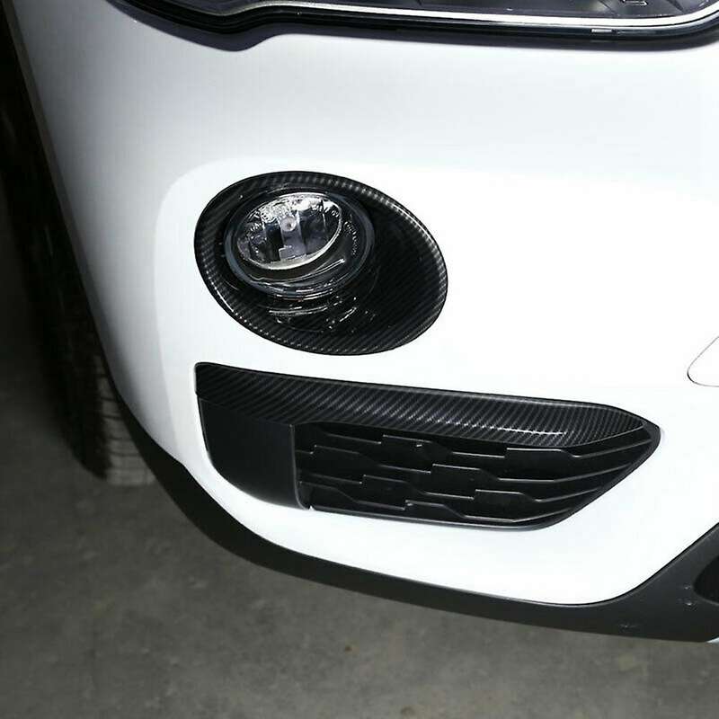Carbon Fiber 2Pcs Plated Front Fog Light Lamp Cover Trim for X5 F15 2014-2018