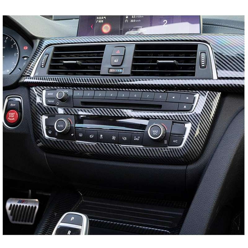 Carbon Fiber ABS Center Control Air Conditioning Volume CD Panel Cover for - 3 4 Series F80 F82 F30