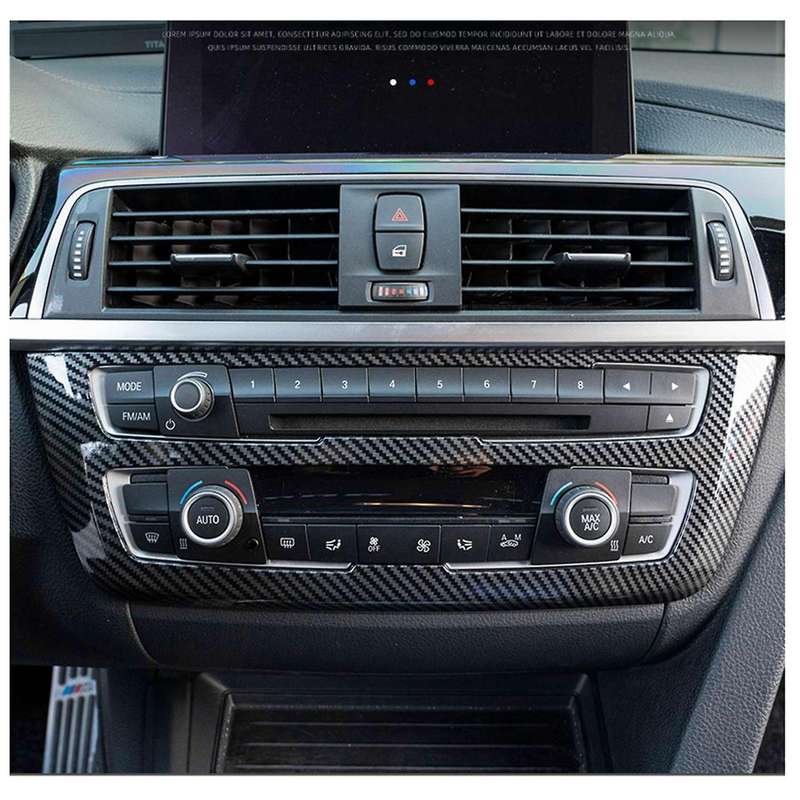 Carbon Fiber ABS Center Control Air Conditioning Volume CD Panel Cover for - 3 4 Series F80 F82 F30