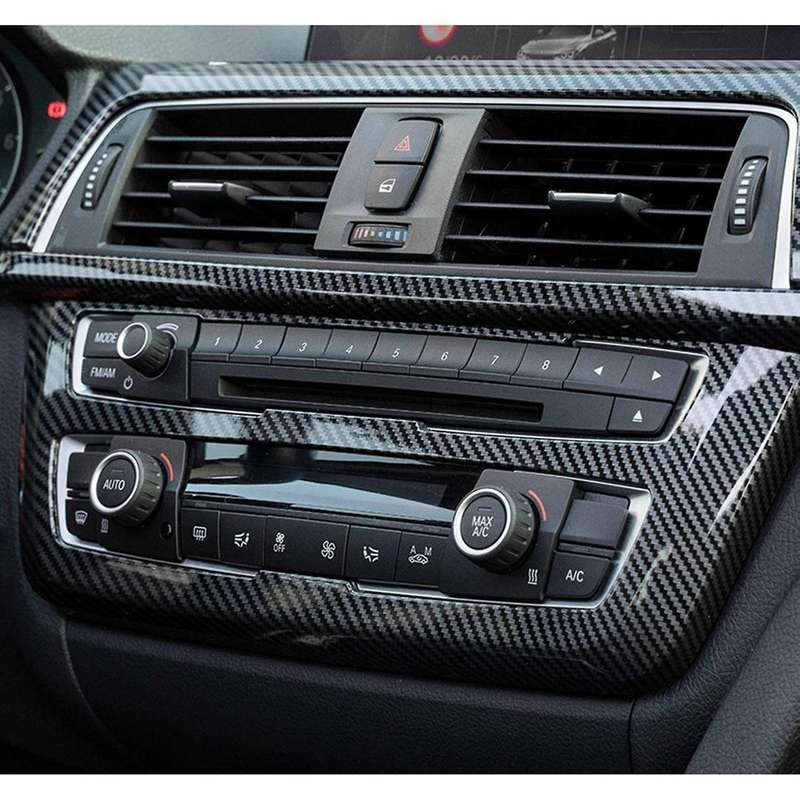 Carbon Fiber ABS Center Control Air Conditioning Volume CD Panel Cover for - 3 4 Series F80 F82 F30