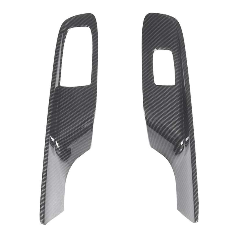 Carbon Fiber ABS Car Window Glass Lift Switch Button Control Panel Frame Cover Trim for C8 2020-2023