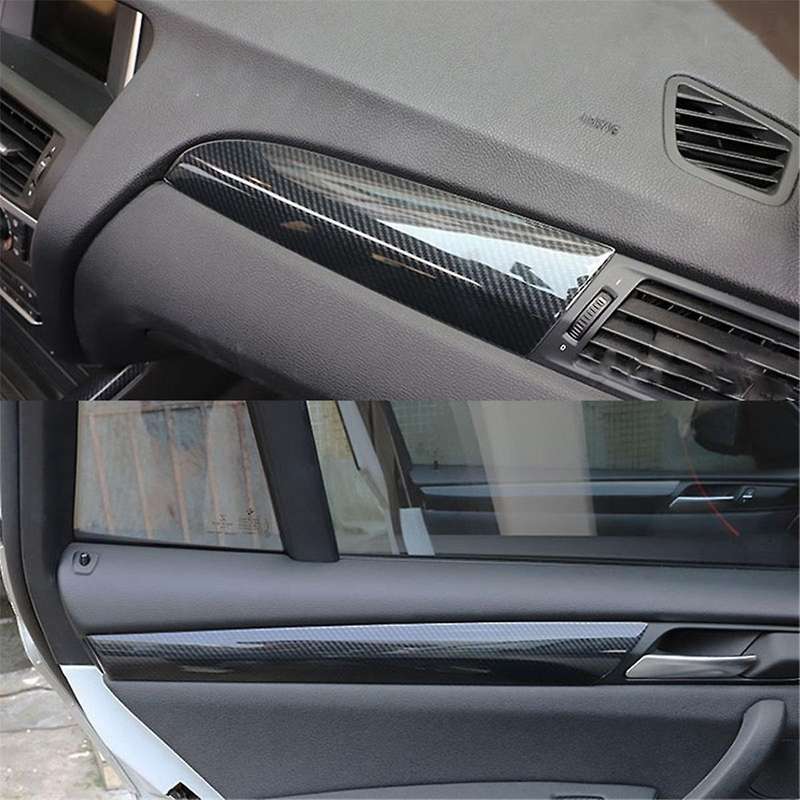 Carbon Fiber ABS Gear Shift Knob Panel Cover Trim Door Panel Set Cover Trim for X3 X4 F26 2011-2016