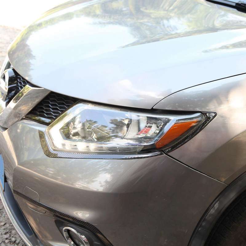 Carbon Fiber ABS Headlights Eyebrow Eyelid Trim Cover for 2014-2018 Sticker Refitting