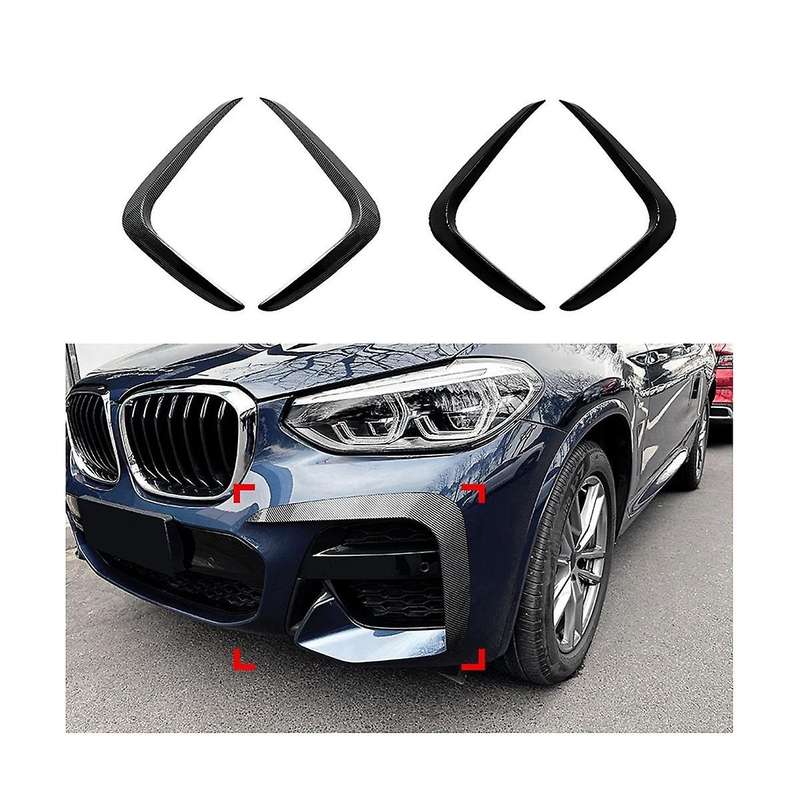 Carbon Fiber ABS Front Bumper Splitter Spoiler Fog Light Canard for X3 X4 G01 G02 2018-2021