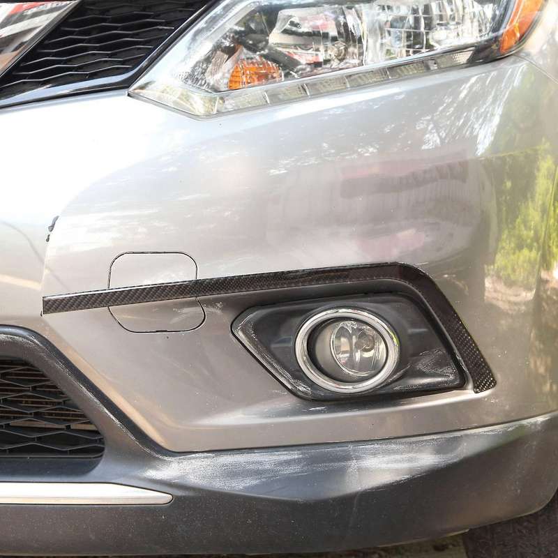 Carbon Fiber ABS Front Fog Lamp Lights Eyebrow Eyelid Trim Cover Sticker for 2014-2018