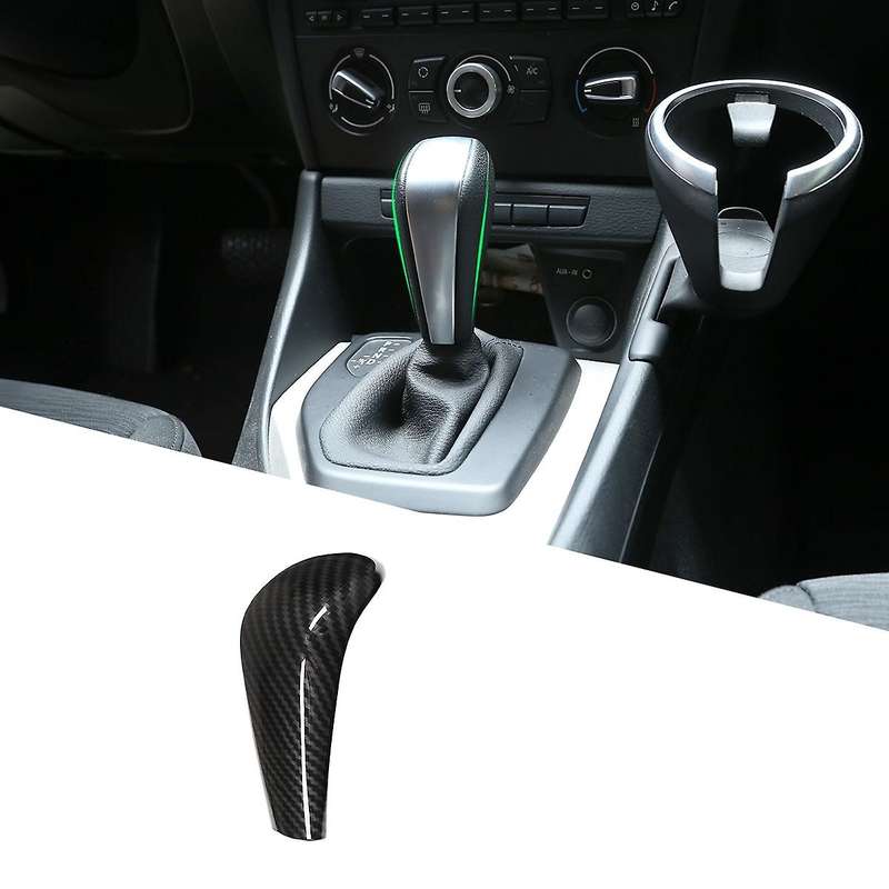 Carbon Fiber ABS Gear Shift Knob Head Cover Trim Sticker for E90 E92 E93 E87 3 Series 2005-2012 Car