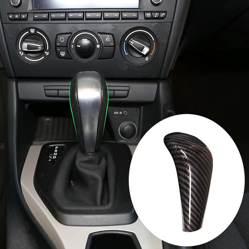 Carbon Fiber ABS Gear Shift Knob Head Cover Trim Sticker for E90 E92 E93 E87 3 Series 2005-2012 Car