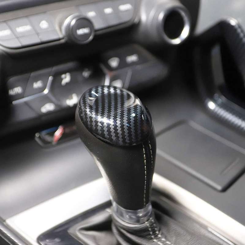 Carbon Fiber ABS Gear Shift Knob Head Cover Trim Decor Sticker for C7 2014-2020 Interior Accessories