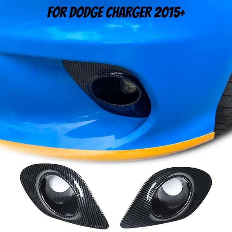 Carbon Fiber ABS for Charger 2015-2021 Front Fog Light Lamp Cover Trim Guard Protector Frame Car Acc
