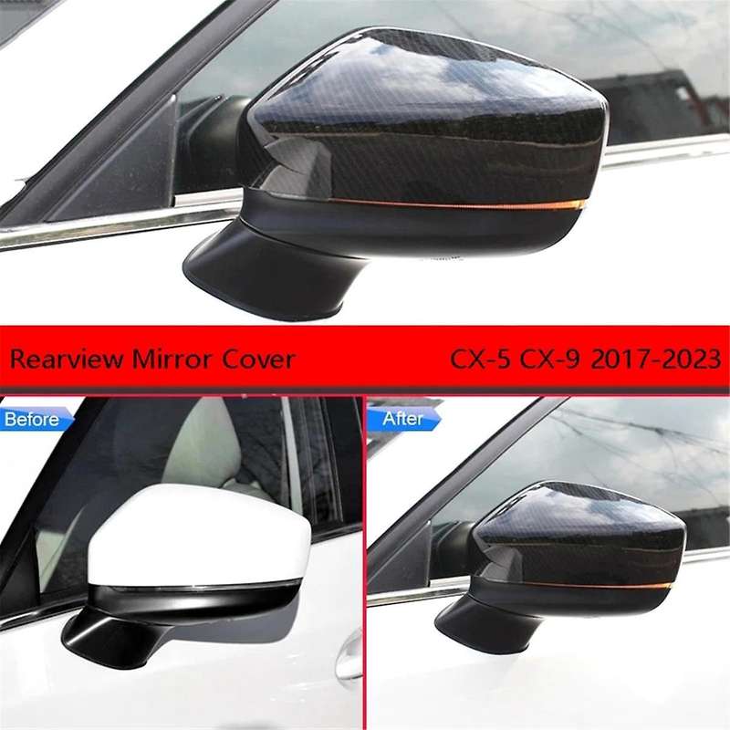 Carbon Fiber Abs Rearview Mirror Cover Exterior Side Mirror Cover for -5 -9 2017-2023