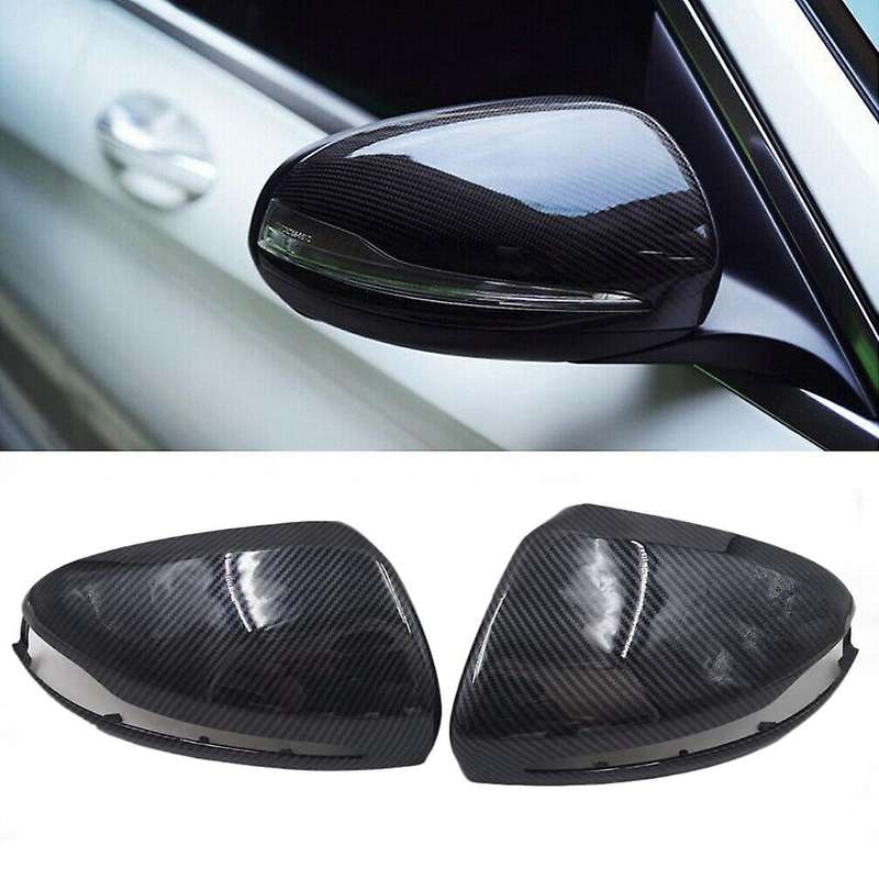 Carbon Fiber ABS Side Rear View Mirror Cover Replacement for B C E S GLC Class W205 W213