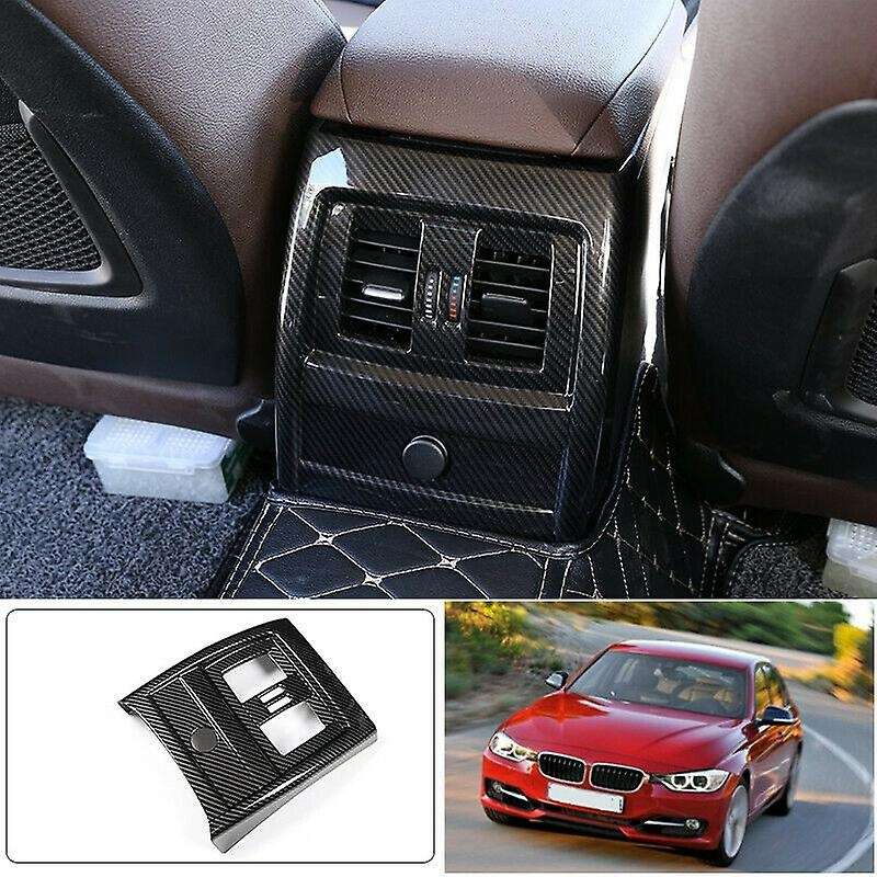 Carbon Fiber ABS Rear Armrest Box Air Conditioning Socket Frame Cover for - 3 Series F30 GT F34 2016
