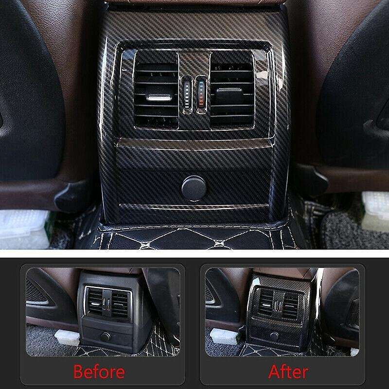 Carbon Fiber ABS Rear Armrest Box Air Conditioning Socket Frame Cover for - 3 Series F30 GT F34 2016