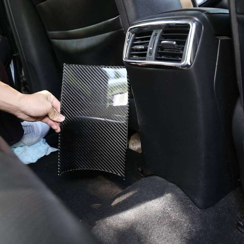 Carbon Fiber ABS Rear Air Conditioning Frame Anti-Kick Panel Trim for 2014-2018 Decoration Stickers