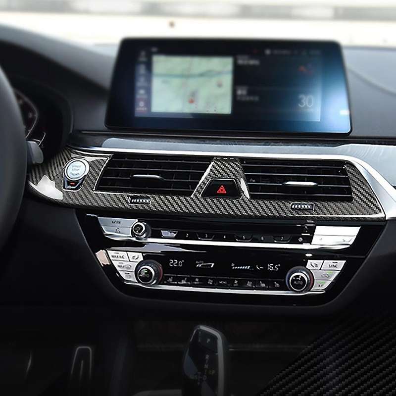 Carbon Fiber Air Conditioner Outlet Decorative Strip Sticker for - 5 Series G30 G31 G38 F90 M5 2017
