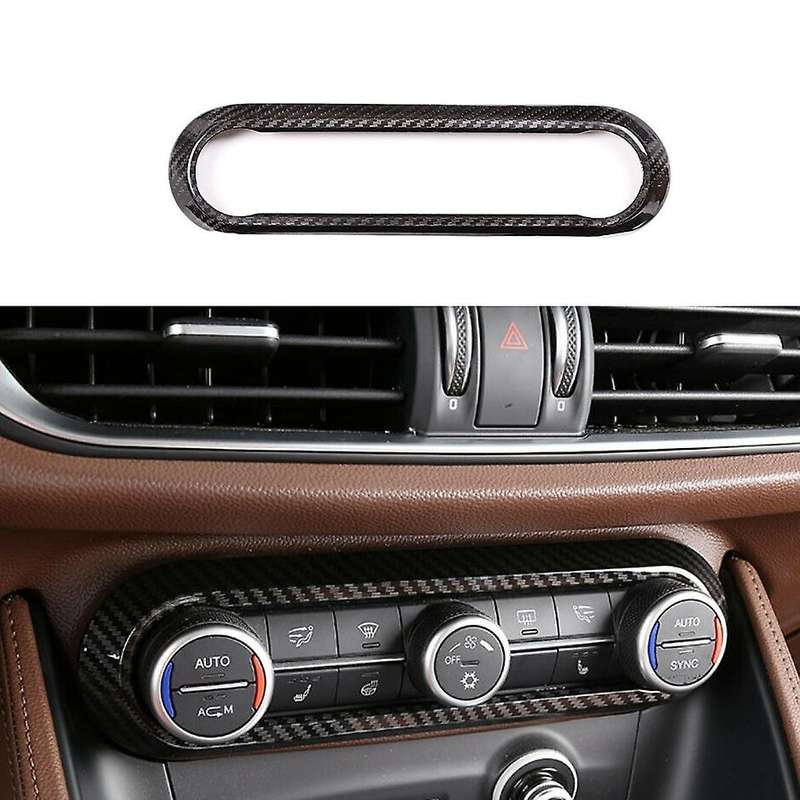 Carbon Fiber Air Conditioning Adjustment Button Panel Cover Trim for Stelvio 2017-20
