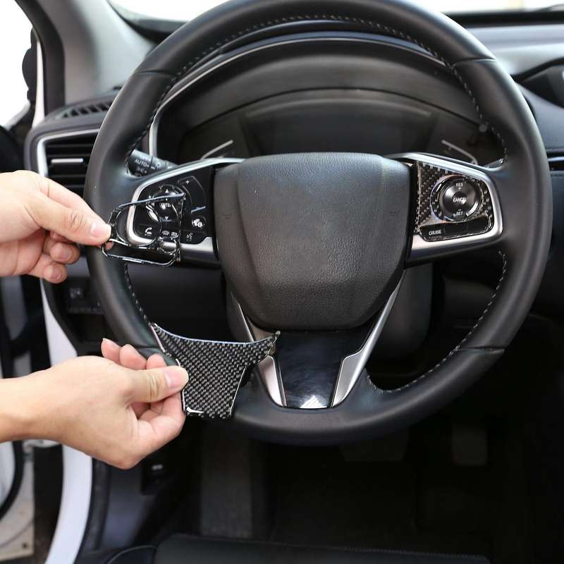 Carbon Fiber ABS Steering Wheel Frame Panel Trim Decorative Cover for -V 2016-2019 Car Stylings