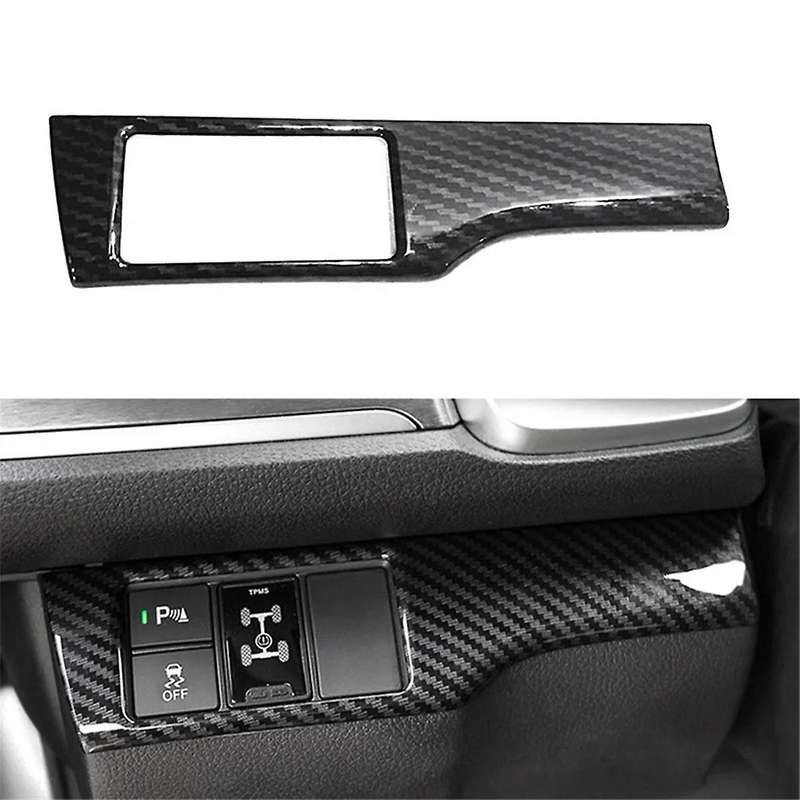 Carbon Fiber ABS Style Headlight Switch Button Cover Trim for 10Th X 2016 2017 2018 2019 2020 2021 L