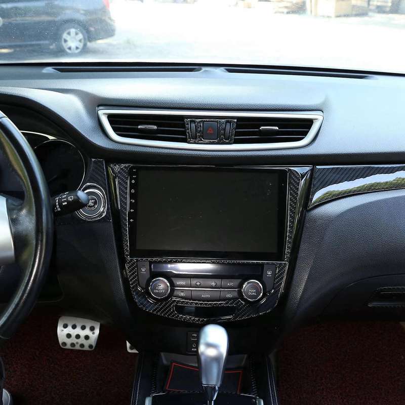 Carbon Fiber ABS Warning Light Switch Cover Trim Button Decorative Cover Stickers for 2014-2018