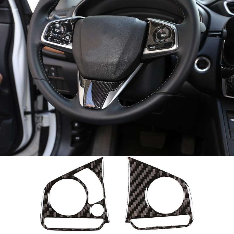 Carbon Fiber ABS Steering Wheel Frame Panel Decorative Cover Trim for -V 2016-2019 Car Stylings