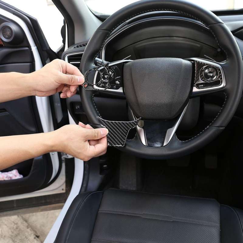 Carbon Fiber ABS Steering Wheel Frame Panel Decorative Cover Trim for -V 2016-2019 Car Stylings