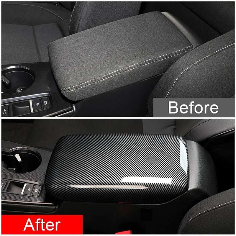 Carbon Fiber Black Interior Seat Armrest Box Panel Trim Car Central Armrest Box Panel for 11th 2021
