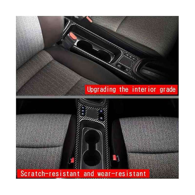 Carbon Fiber Car Center Console Water Cup Holder Decoration Cover Trim Stickers for Yaris 2021 2022