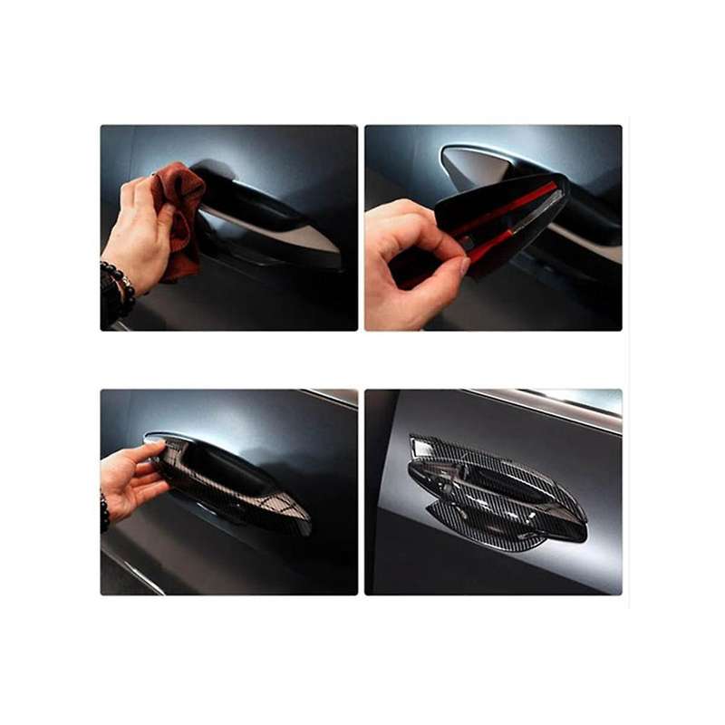 Carbon Fiber Car Exterior Door Handle Cover Sticker Trim for 2021 2022