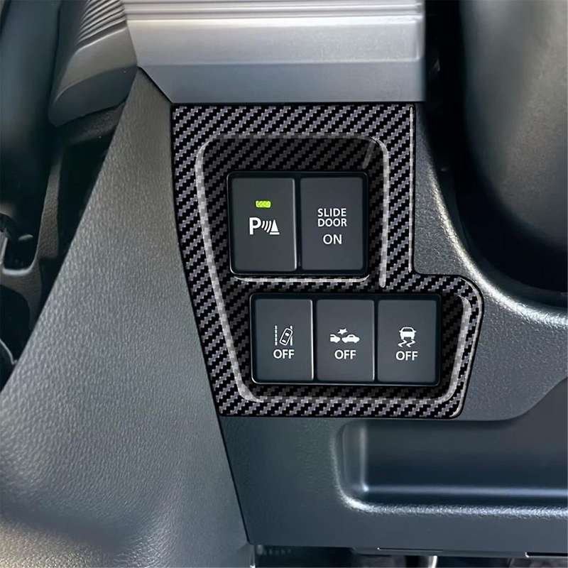 Carbon Fiber Car Front Left Multifunction Button Frame Panel Trim Frame Cover Sticker for Spacia 201