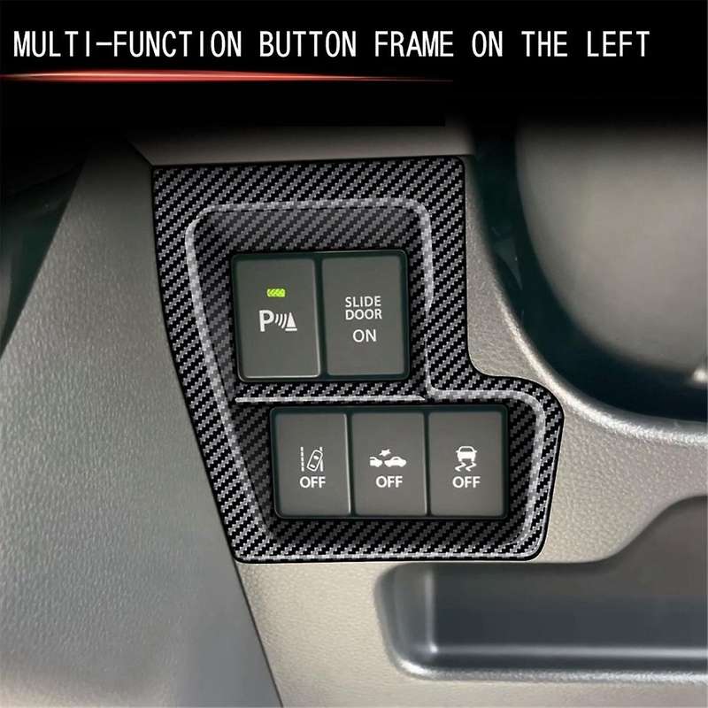 Carbon Fiber Car Front Left Multifunction Button Frame Panel Trim Frame Cover Sticker for Spacia 201