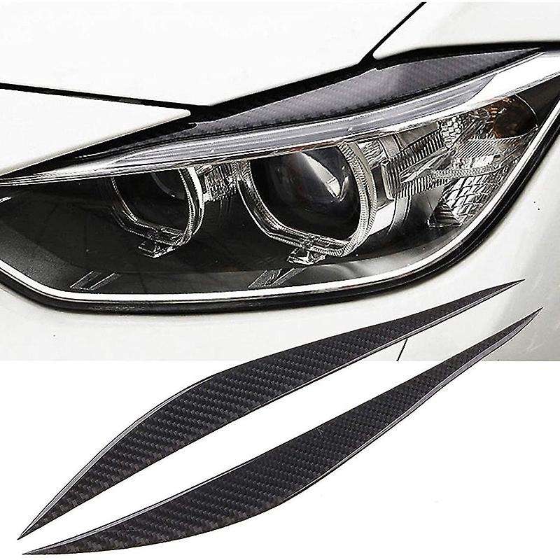 Carbon Fiber Car Front Headlight Eyebrows Sticker Trim Decoration Accessories for - 3 Series F30 32