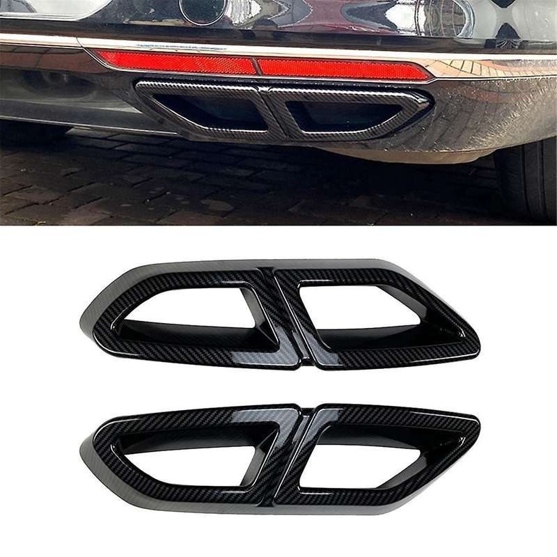 Carbon Fiber Car Four-Outlet Tail Throat Frame Exhaust Pipe Frame for B 2016-2020