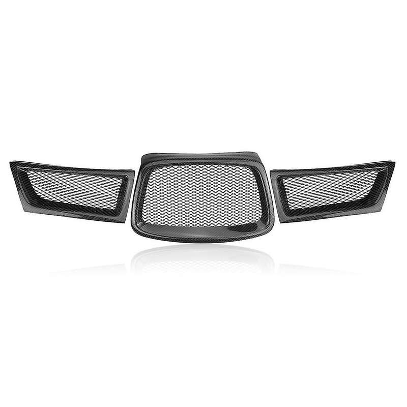Carbon Fiber Car Front Bumper Lower Mesh Grill Grille Cover Trim for 9th 2006 2007