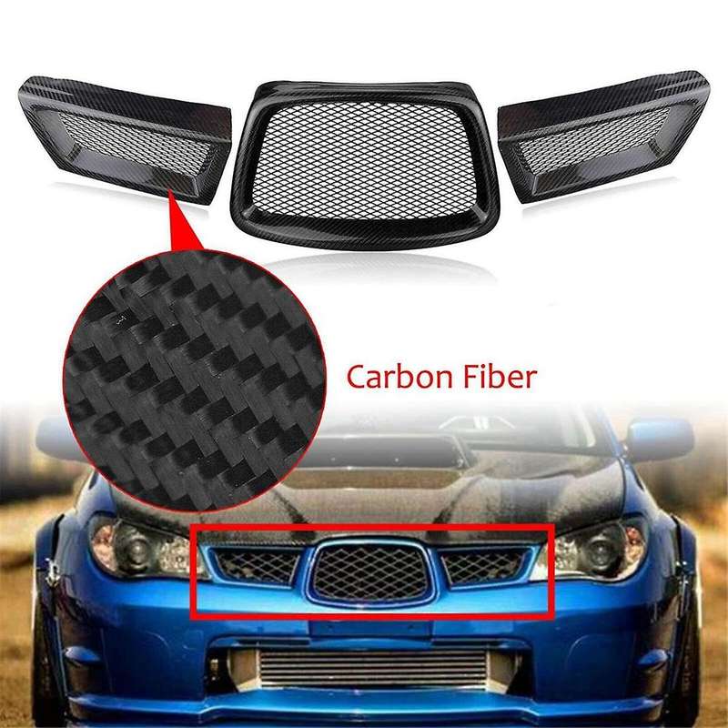 Carbon Fiber Car Front Bumper Lower Mesh Grill Grille Cover Trim for 9th 2006 2007