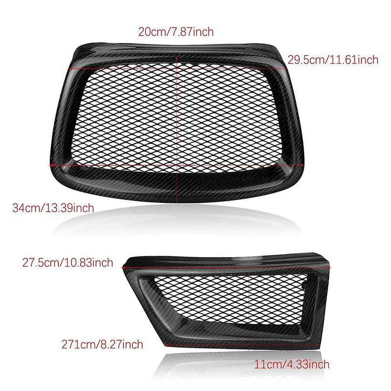 Carbon Fiber Car Front Bumper Lower Mesh Grill Grille Cover Trim for 9th 2006 2007