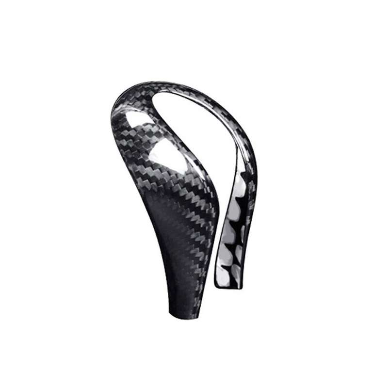 Carbon Fiber Car Gear Knob Cover Trim Gear Shift Lever Knob Sticker for Q50 2014 2015 2016 2017(Bla