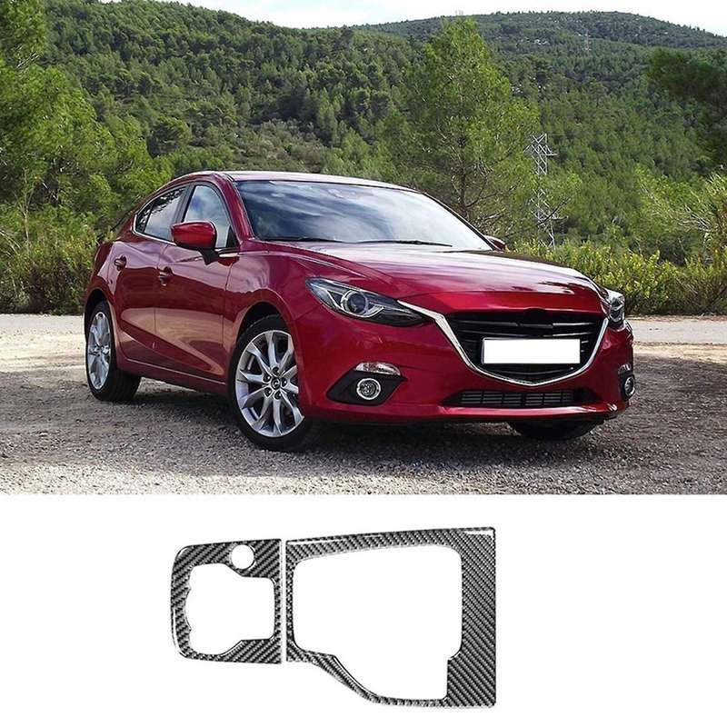 Carbon Fiber Car Gear Head Shift Knob Panel Cover Trim Sticker for Axela 2014 2015 2016 2017 Access