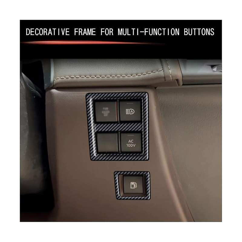 Carbon Fiber Car Fuel Tank Headlights Switch Panel Trim Frame Cover Sticker for Alphard 40 Series 20