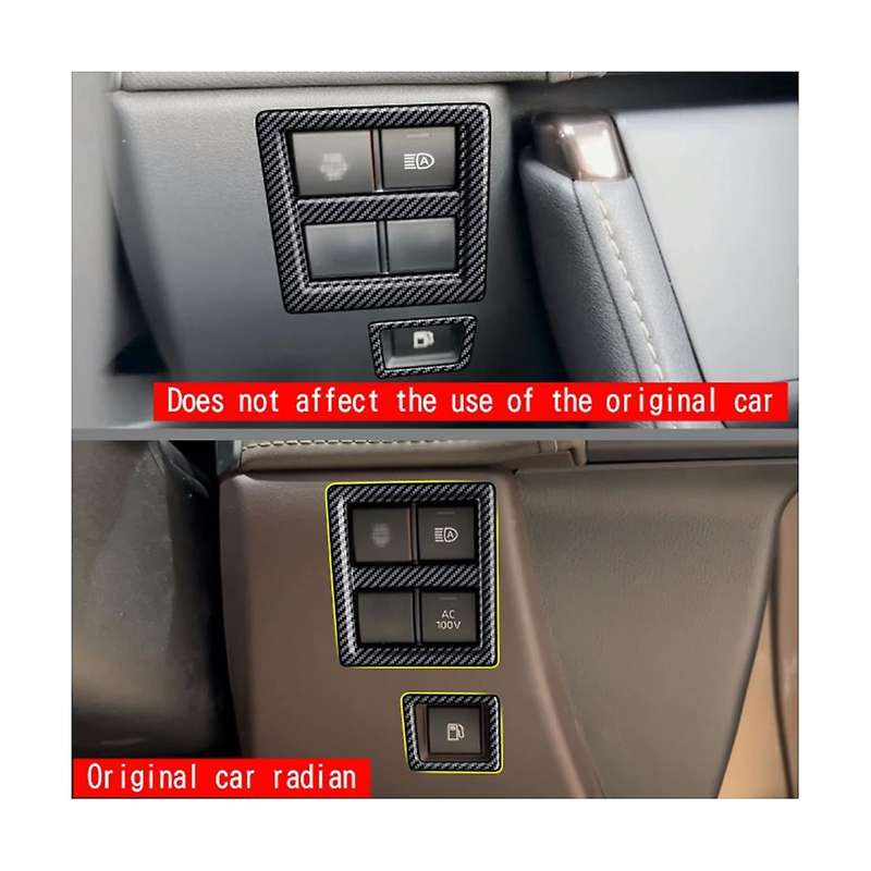Carbon Fiber Car Fuel Tank Headlights Switch Panel Trim Frame Cover Sticker for Alphard 40 Series 20