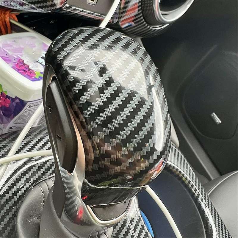 Carbon Fiber Car Gear Head Shift Knob Cover Trim for 2020 2021 2022 Interior Accessories
