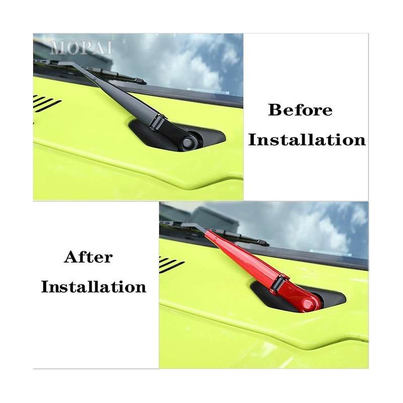 Carbon Fiber Car Front Windshield Wiper Decoration Cover for Jimny Jb74 Jb64 2019 2020 2021