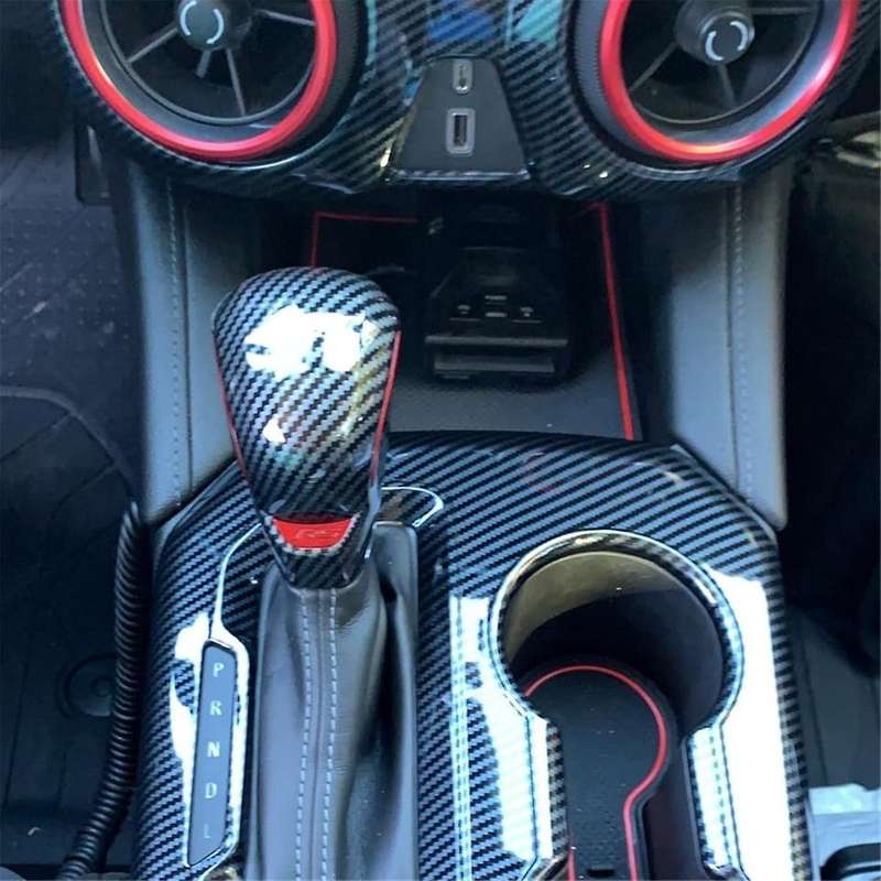 Carbon Fiber Car Gear Shift Knob Cover Trim for 2020 2021 2022 Interior Accessories