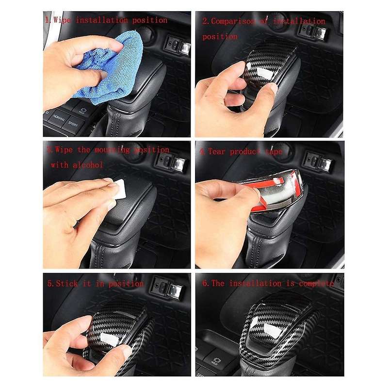Carbon Fiber Car Gear Shift Knob Lever Handle Cover Decoration Sticker for 2019 2020 2021