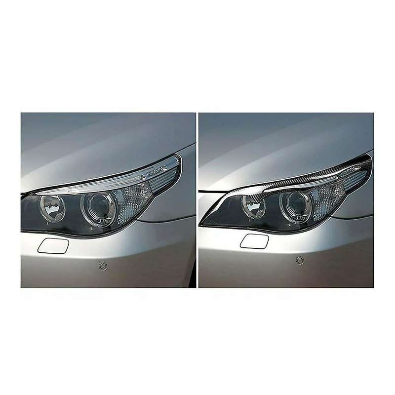 Carbon Fiber Car Headlight Eyebrow Cover Trim Head Light Lamp Sticker for 5 Series E60 2004-2010