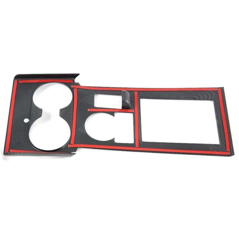 Carbon Fiber Car Gear Shift Panel Cover Trim Water Cup Holder Frame for Sport 2020