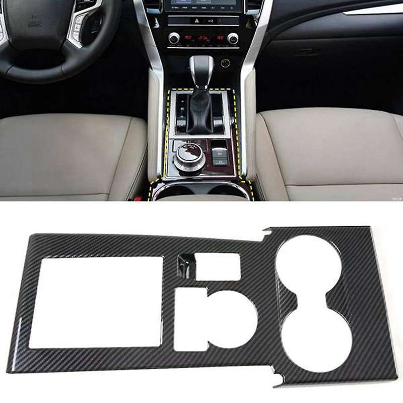 Carbon Fiber Car Gear Shift Panel Cover Trim Water Cup Holder Frame for Sport 2020