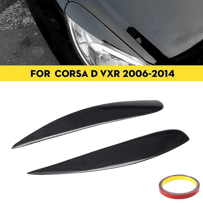 Carbon Fiber Car Headlight Lamp Eyebrow Spoilers Decorative Sticker Protection for D VXR 2006-2014