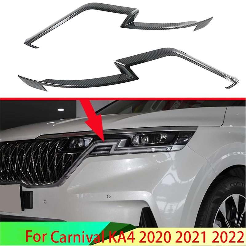 Carbon Fiber Car Headlights Eyebrows Eyelids Cover Tirm for Carnival 2021 Accessories